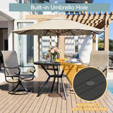 42" Outdoor Patio Table Dining Table, All Weather Metal Round Patio Table with Adjustable Umbrella Hole - Photo 4