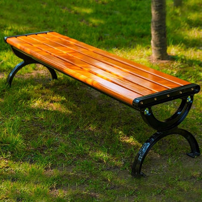 SEIFE Frame Outdoor Bench Patio Bench，Leisure Chair Garden Bench,Outdoor Benches,2-Person Garden Benches,Cast Aluminum Chair Feet,for Lawn Yard Porch Work Entryway(180cm/71in)