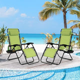 Tangkula Zero Gravity Chair, Folding Patio Lounge Chair Adjustable Outdoor Recliner with Cup Holder - Photo 4
