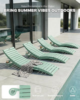 Pre-Assembled Folding in-Pool Lounge Chair, HDPE Outdoor Chaise Lounge with Cup Holder, Pool Lounge Chair for Poolside - Photo 4