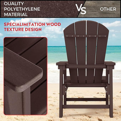 Costaelm Kids Lawn Chair, Toddler Outdoor Chair Kids Patio Furniture and Outdoor Children Picnic Activity Modern Adirondack Chairs for Garden, Patio, Backyard & Beach, Dark Brown