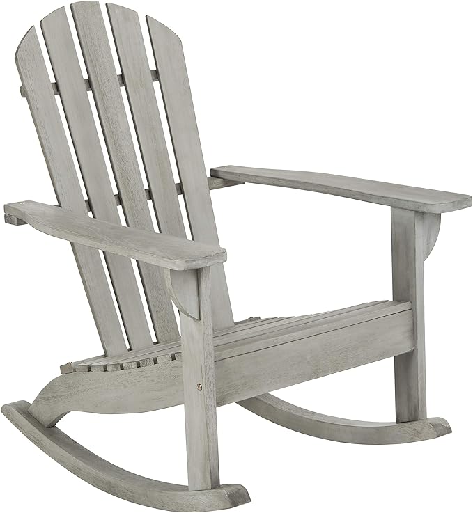 Safavieh PAT7042A Outdoor Collection Brizio Teak Rocking Adirondack Chair