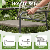 AECOJOY Outdoor Garden Bench, Weatherproof Wicker Outside Benches Clearance - Photo 6
