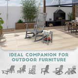 FUNBERRY Outdoor Adirondack Side Table Set of 2, 2-Tier Patio End Tables, HDPE All Weather for Outside - Photo 8