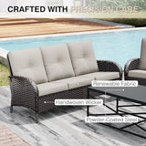 Joyside Wicker Patio Furniture Set, 6 Piece Outdoor Furniture Set with Thickened Cushions, High Back, Deep Seating - Photo 5