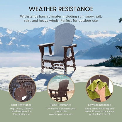 WestinTrends Malibu Outdoor Patio HDPE Plastic Adirondack Dining Chair Dark Brown