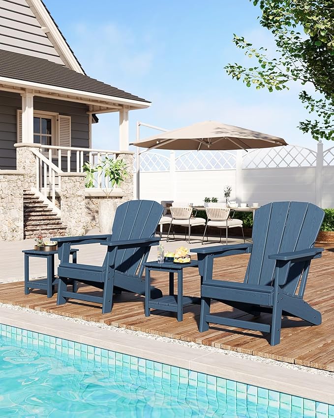 Modern HDPE Plastic Adirondack Chair - Oversize 380 LB Poly Lumber Weather Resistant Firepit Chair - Outdoor Patio - Photo 6