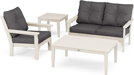 Vineyard 4-Piece Deep Seating Set (Sand/Ash Charcoal)