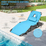 GYMAX Tanning Chair, 330lbs Beach Lounge Chair with Face Hole, Detachable Washable Pillow & Carry Strap - Photo 3