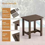 LUE BONA Outdoor Side Table, HDPS Small Outdoor Adirondack Side Tables, Outside End Table for Patio, Porch, Deck - Photo 7