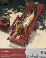 SERWALL Patio Chaise Lounge Chair, 78'' Long HDPE 5 Positions Adjustable Outdoor Lounger - Photo 2