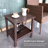 Outdoor Side Table, Double Layer Small Side Tables, All Weather Adirondack Side Table - Photo 5