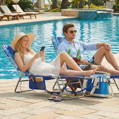 daystar SunnyFeel Beach Lounge Chair, Backpack Reclining Beach Chairs Lay Flat, Face Down Tanning Chair, Folding Camping Chairs Portable Camp Cot with Backpack Straps for Outdoor/Picnic/Lawn
