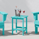 WestinTrends Malibu Square Outdoor Side Table for Adirondack Chair, Turquoise - Photo 1