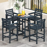 Tangkula Patio Adirondack Chairs Set of 4, HDPE Bar Height Chair with Wide Armrests & Footrest - Photo 2