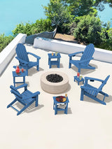 LUE BONA Outdoor Side Table, 2-Tier HDPS Outdoor Nesting End Table with Removable Small Foot Stool for Patio, Deck - Photo 6