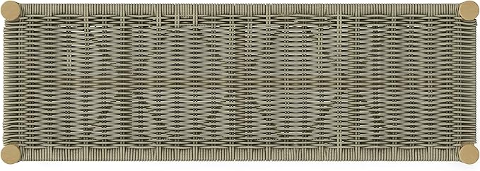SIMPLIHOME Dahlia SOLID ACACIA WOOD 18 inch x 46 inch Contemporary Outdoor Indoor Bench in Natural Taupe for the Garden