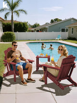 KINGYES Adjustable Folding Adirondack Chair, 3-Position Reclining Adirondack Chairs with Cup Holder - Photo 2