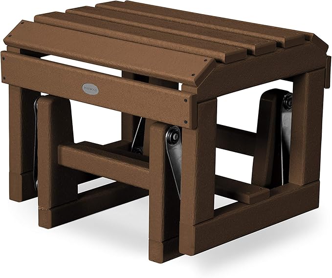 POLYWOOD Adirondack Glider Ottoman, Teak - Photo 1