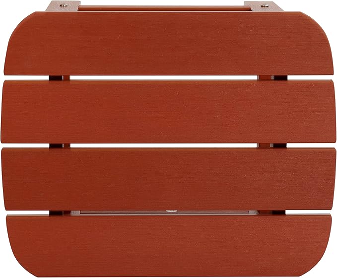 Flash Furniture Charlestown Tiered Commercial Poly Resin Adirondack Side Table - Red - All-Weather - Indoor/Outdoor
