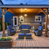 Belord Patio Furniture Set with Fire Pit Table, 8 Piece Wicker Outdoor Furniture Set - Photo 1