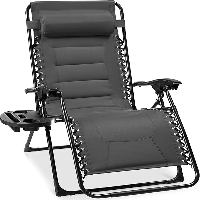 Best Choice Products Oversized Padded Zero Gravity Chair, Folding Outdoor Patio Recliner - Photo 1