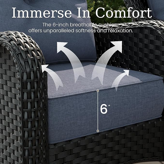 7 Piece Patio Furniture Set with Fire Pit Table - Photo 4