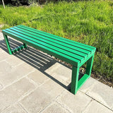 Weatherproof Metal Dining Bench, Outdoor Bench Backless Patio Bench 2-Person Farmhouse Bench Garden Bench for Kitchen - Photo 1