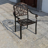 Outdoor Dining Chair Cast Aluminum Patio Chairs Set of 2 All-Weather Patio Dining Chair with Adjustable Feet for - Photo 2