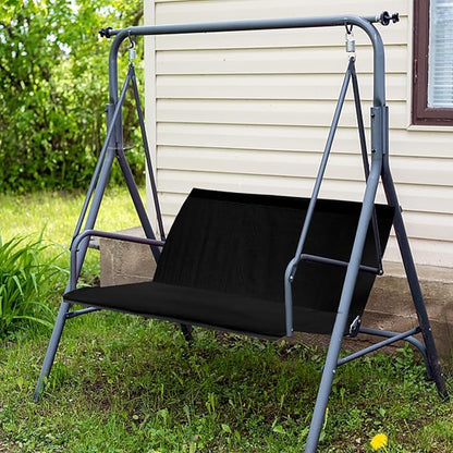 Outdoor Porch Patio Swing Seat Cover, 600D Thickened Oxford Waterproof Swing Cushion Protection Covers Replacement for Outdoors Garden Yard Furniture Chairs (Black,45.3"x18.9"x18.9")