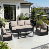 Outdoor Aluminum Furniture Set, 4-Piece Patio Conversation Set, 2 Chairs, 1 Sofa and 1 Table, All-Weather Metal Frame - Photo 9