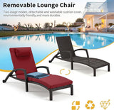 HOMREST Chaise Lounge Chairs Set of 2, PE Rattan Wicker Patio Lounge Chair with Adjustable 5 Position - Photo 8