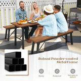 Tangkula Outdoor Dining Table With Benches for 4-6 Persons - Photo 7