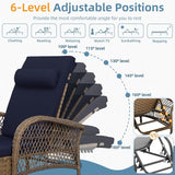 Outdoor Chaise Lounge Chair with Side Table, All Weather PE Rattan Patio Lounge Chair with Cushion - Photo 7