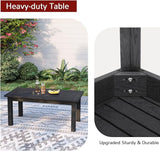Stoog Outdoor Coffee Table, All-Weather Poly Lumber Patio Side Table, Rectangle End Table for Backyard, Porch, Garden - Photo 6