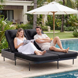 NICESOUL Double Chaise Lounge Outdoor, 51.2" Wide 2-Person Daybed with Independent Recline - Photo 3