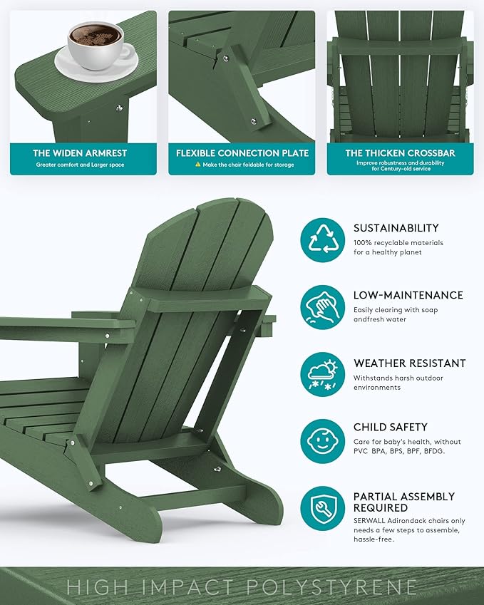 SERWALL Adirondack Chair Set of 6 - Photo 4