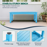 Weatherproof HIPS Outdoor Bench, 2-Person Patio Dining Bench, All-Weather Poly Lumber Garden Bench, Never Rot or Fade - Photo 4