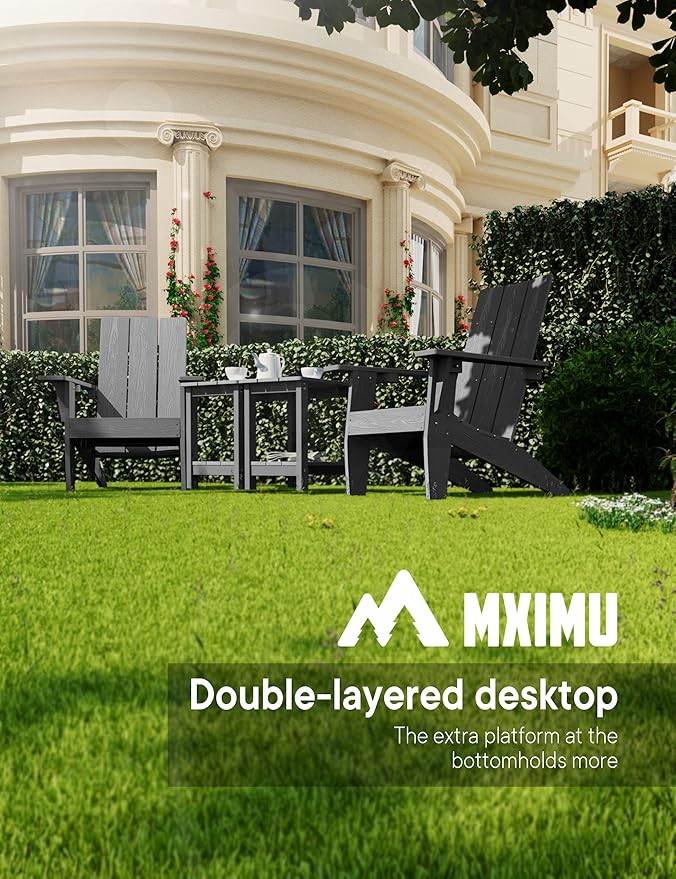 MXIMU Outdoor Side Table for Patio: 16" HIPS Weatherproof Adirondack Table - Small End Tables with Storage for Outside - Photo 7