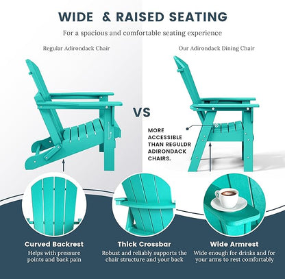 WO WESTIN OUTDOOR HDPE Laguna Adirondack Casual Patio Dining Chair,Turquoise
