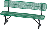 6FT/72INCH Heavy Duty Metal Park Bench for Outside, Outdoor Garden Benches with Backrest & Portable Frame - Photo 1