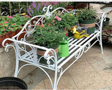 Park Bench Patio Garden Bench Backyard Benches, Metal Garden Bench Seat Park Chair Patio Decoration Furniture - Photo 4