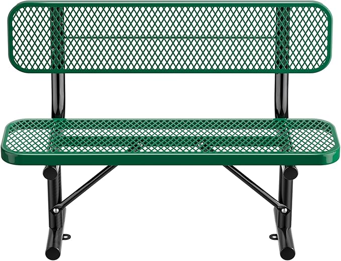 Thermoplastic Coated Iron Park Bench for Outside, Heavy Duty Metal Garden Bench - Photo 1