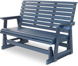 HIPS Patio Glider with Cup Holders, Durable Poly Lumber Material, All-Weather Resistant - Photo 1