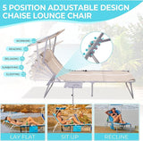 #WEJOY 4 in 1 Tanning Chair with Face Hole & Canopy & Side Table - Photo 8