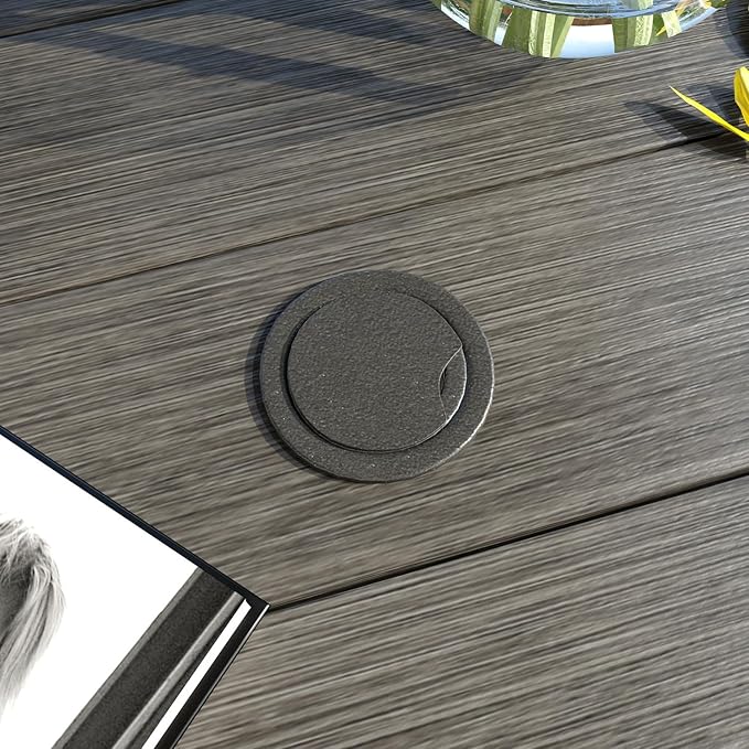 VICLLAX 53" Outdoor Round Patio Table for Lawn Garden - Photo 6