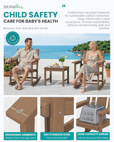 SERWALL Outdoor Rocking Chairs Set of 4 with 2 Side Tables - Photo 3