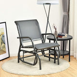 Giantex Swing Glider Chair W/Study Metal Frame Comfortable Patio Chair Love-Seat for Garden, Porch, Backyard, Poolside - Photo 8