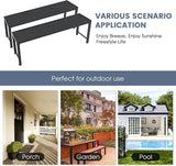 VICLLAX Outdoor Bench 2 Pieces, 51" Long Garden Bench, Backless Porch Patio Bench Metal Park Bench, Black - Photo 5