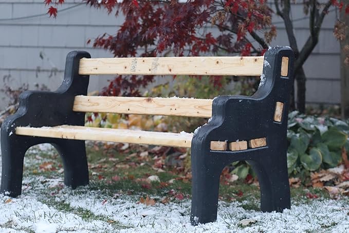 DIY Bench Ends Kit – Build Your Own Outdoor or Patio Bench – Fits Standard 2x4s, Hardware Not Included – Made in USA by Confer Plastics (Black)